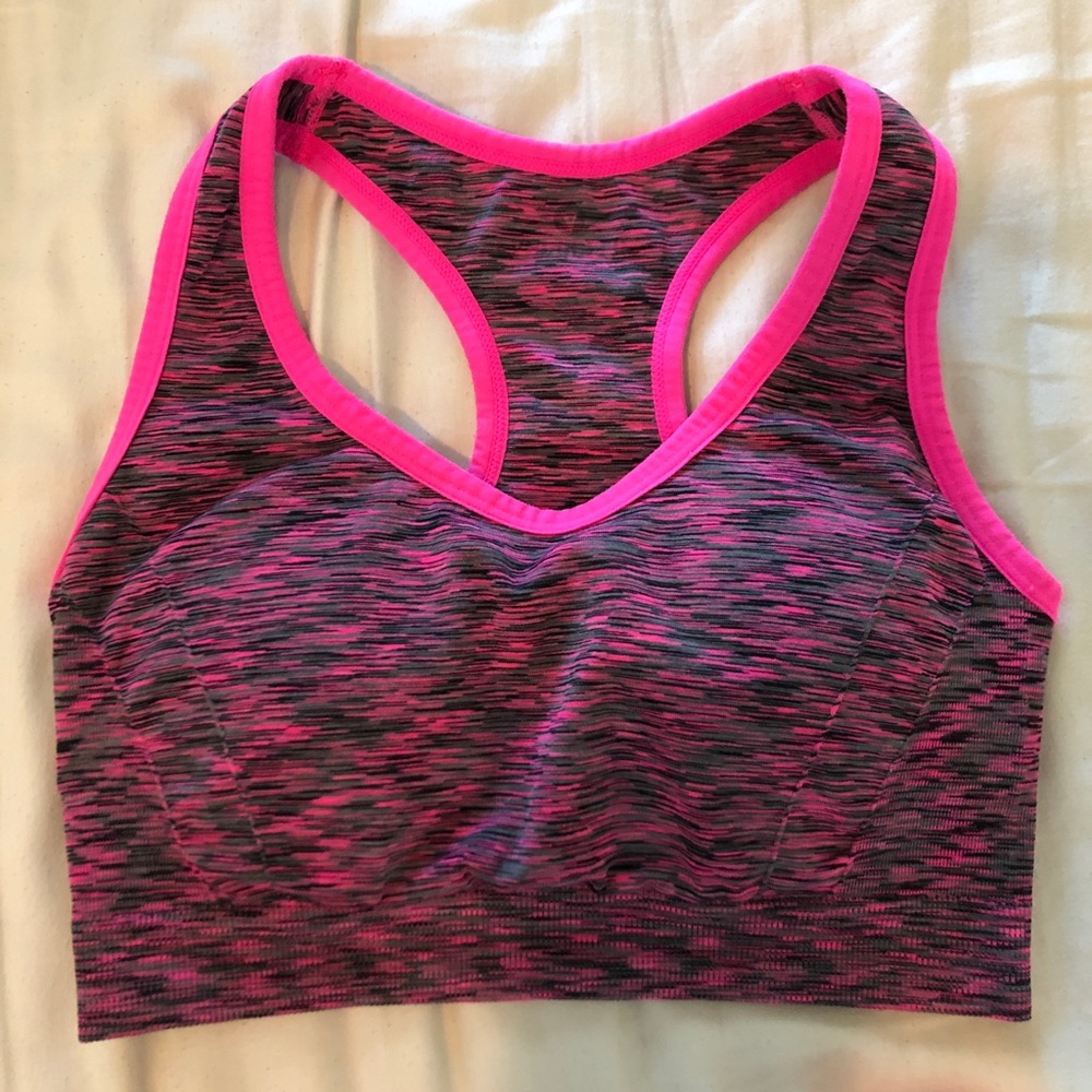 Pink sports bra